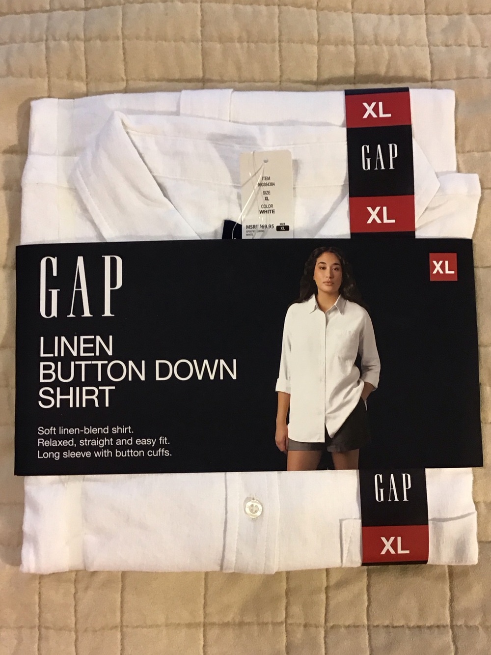 GAP White Linen Button-Down Shirt